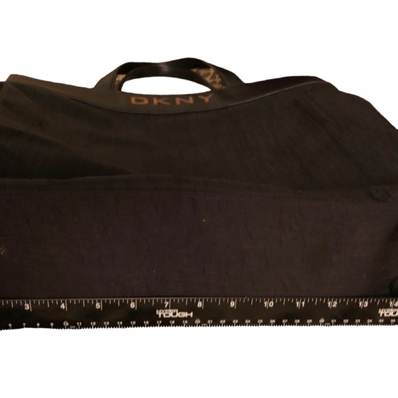 DKNY Donna Karen black Soft sided Commuter Bag/ Briefcase Great shantung Fabric - Picture 2 of 11